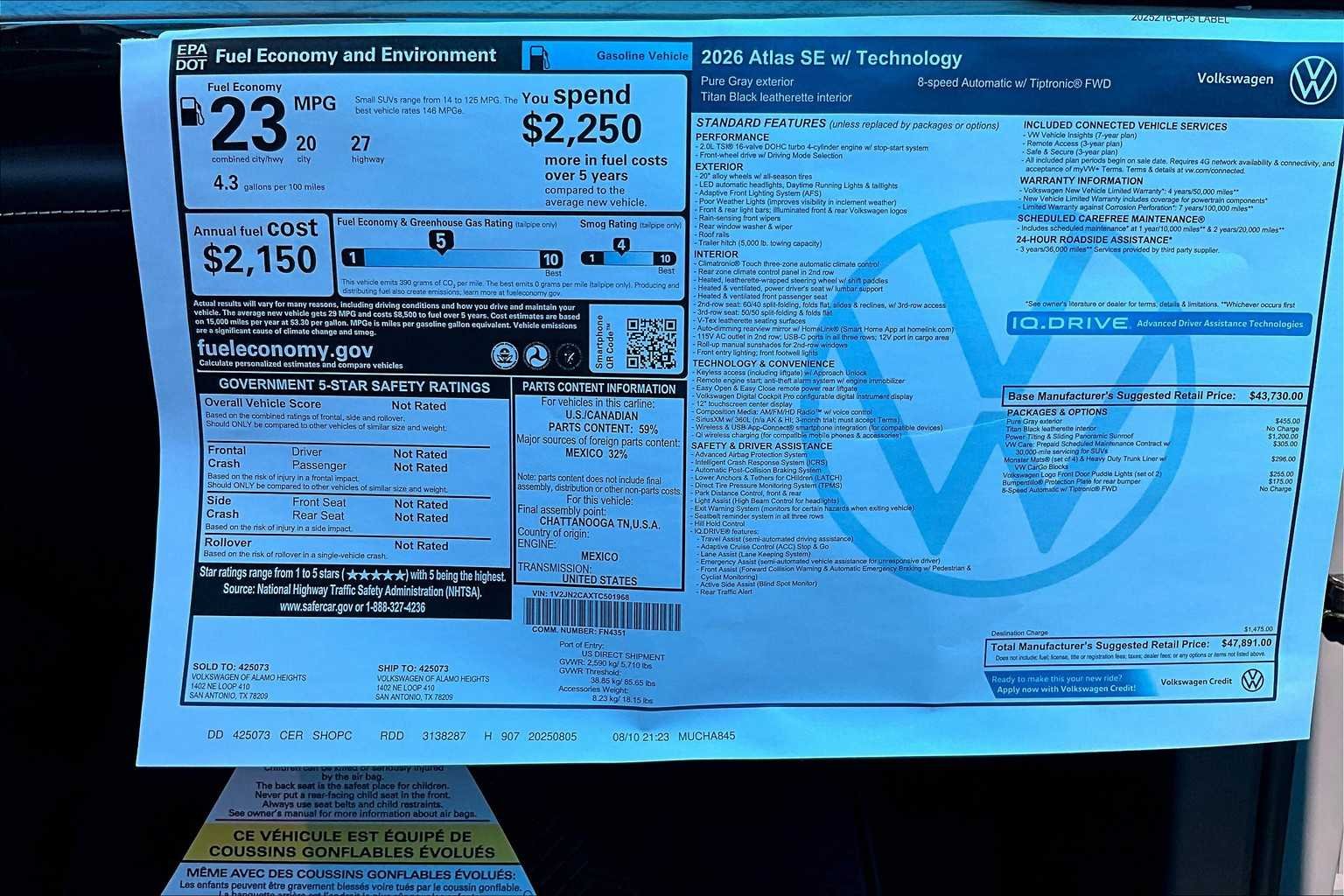 2026 Volkswagen Atlas SE w/Tech - Photo 19