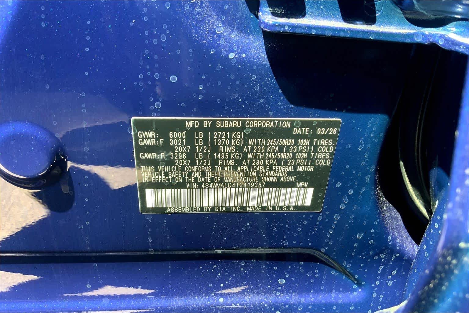 New 2026 SAPPHIRE BLUE PEARL Subaru Onyx Edition Touring 7-Passenger image 19