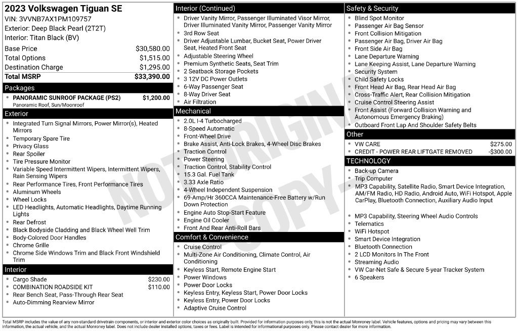Certified Used 2023 Black Volkswagen 2.0T SE image 10