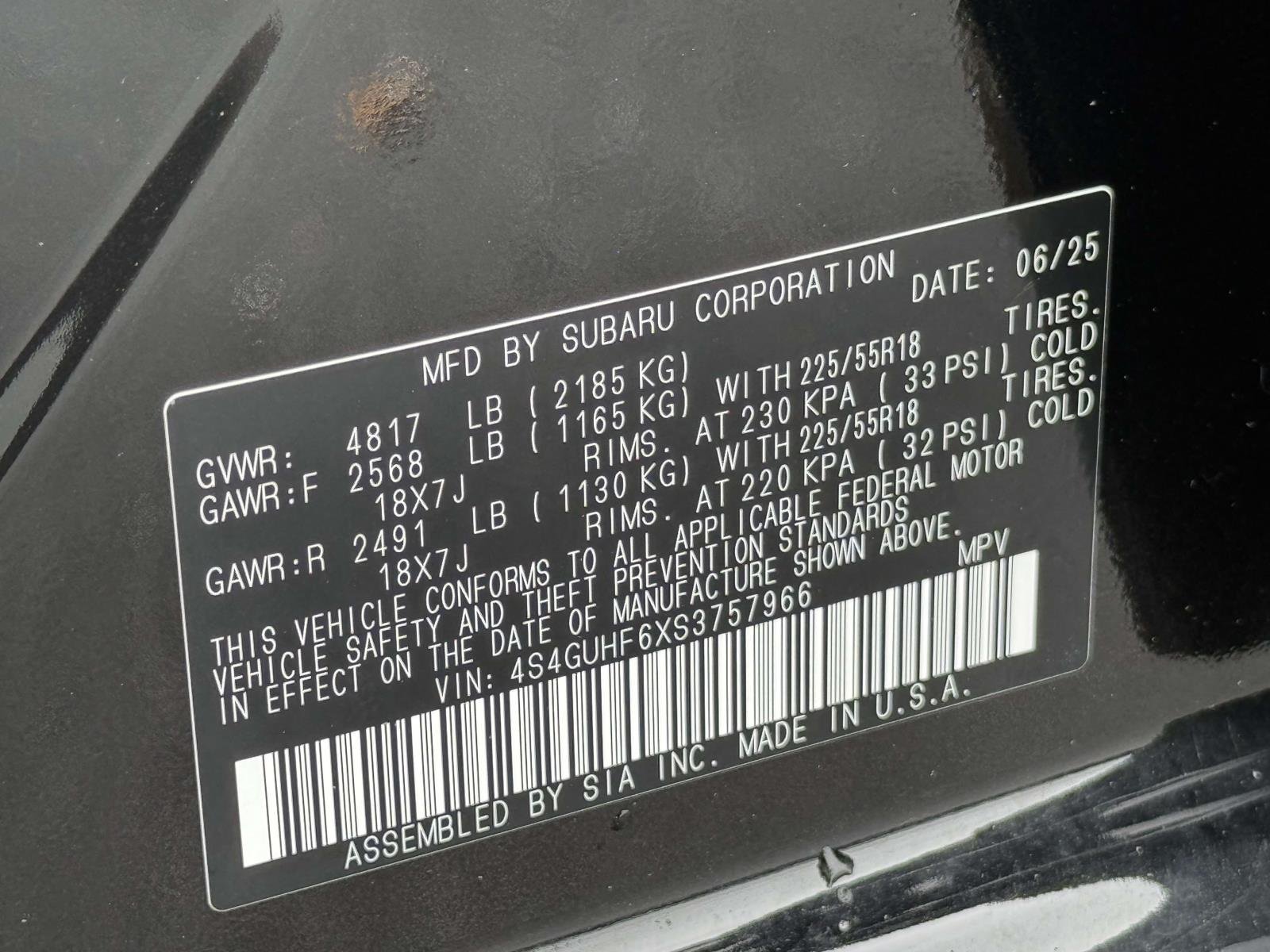 Certified Used 2025 Crystal Black Silica Subaru Sport image 30