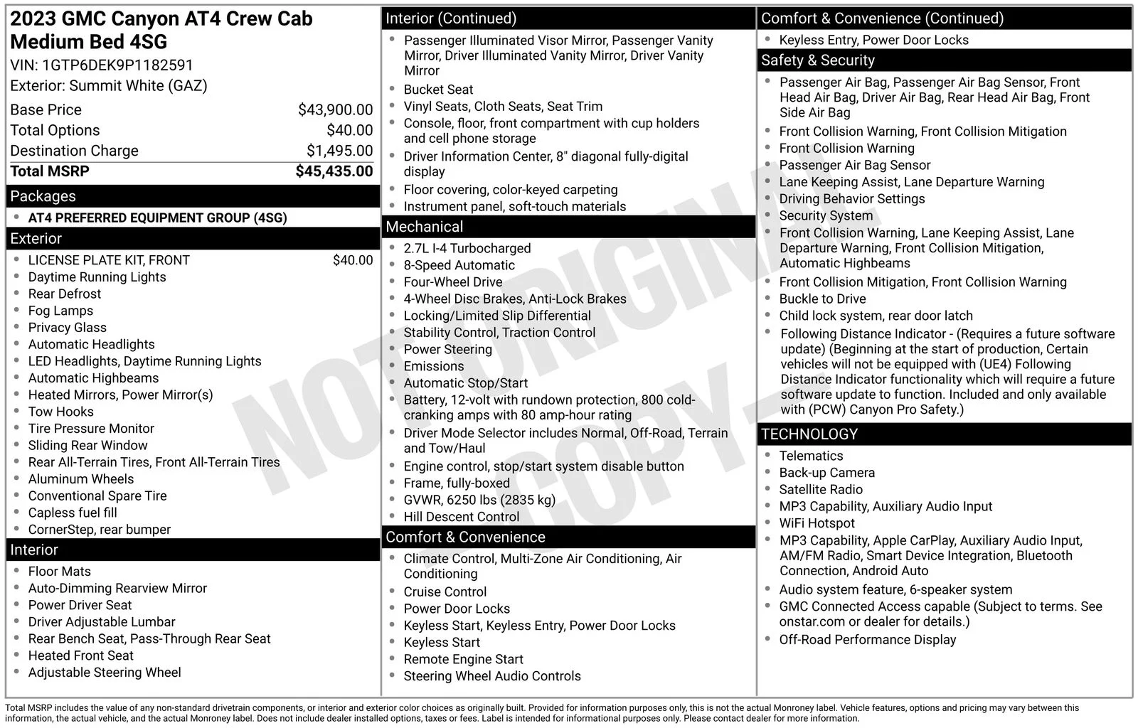 Used 2023 Summit White GMC AT4 image 25