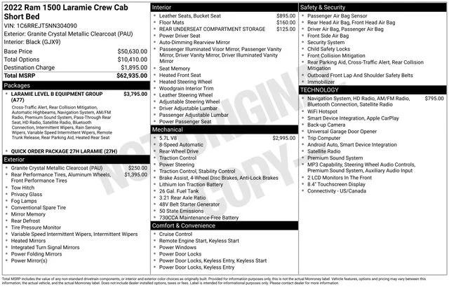 Used 2022 Gray Ram Laramie image 3