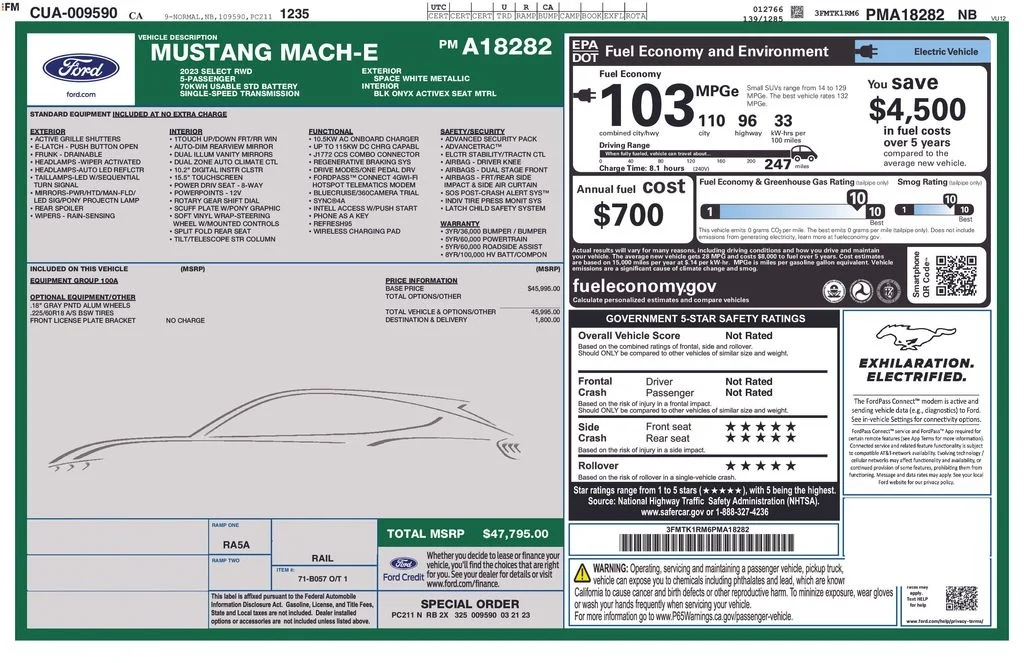 Used 2023 White Ford Select image 16