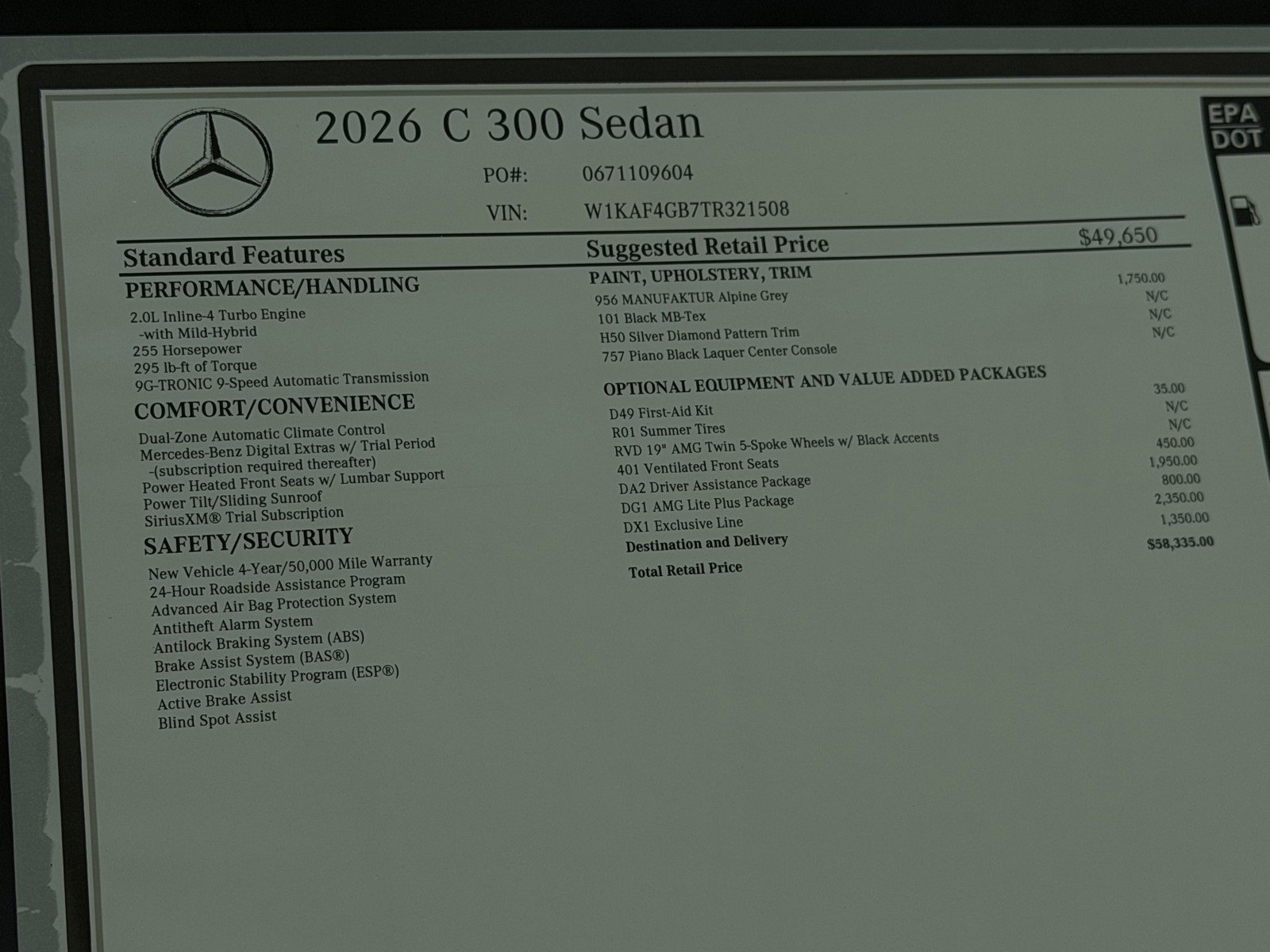 New 2026 MANUFAKTUR Alpine Grey Mercedes-Benz C 300 image 44