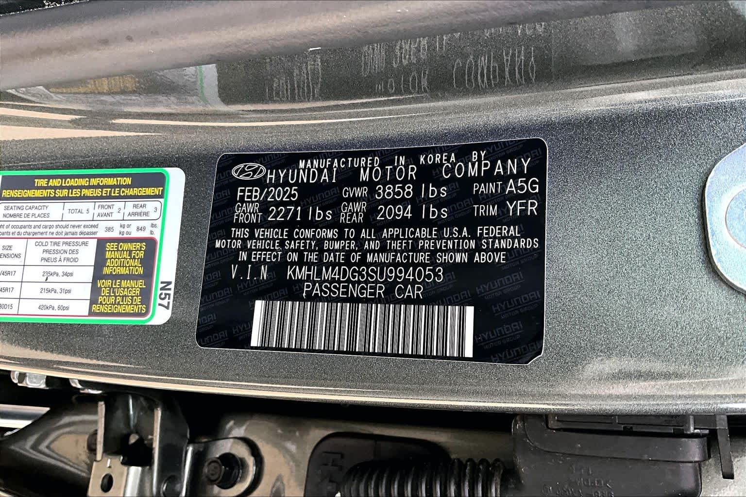 Used 2025 Amazon Gray Hyundai SEL Sport image 32