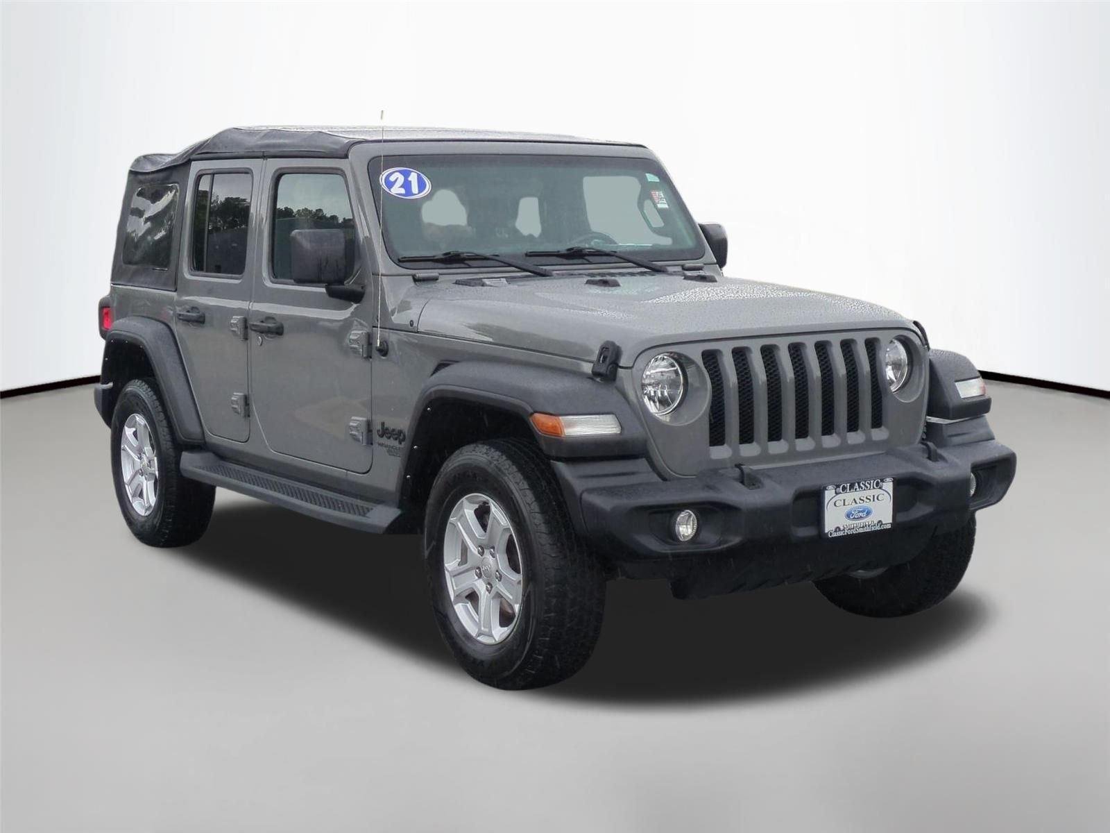 Used 2021 Granite Crystal Metallic Clearcoat Jeep Unlimited Sport S image 7