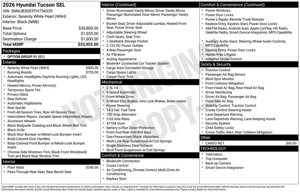 New 2026 White Hyundai SEL FWD image 23