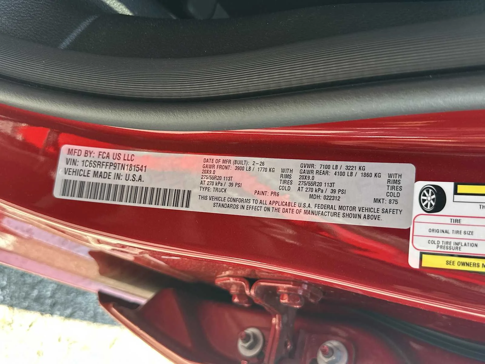 New 2026 Molten Red Pearl-Coat Exterior Paint RAM Big Horn image 28