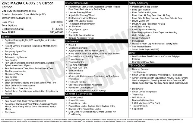 Used 2025 Gray Mazda 2.5 S Carbon Edition image 37