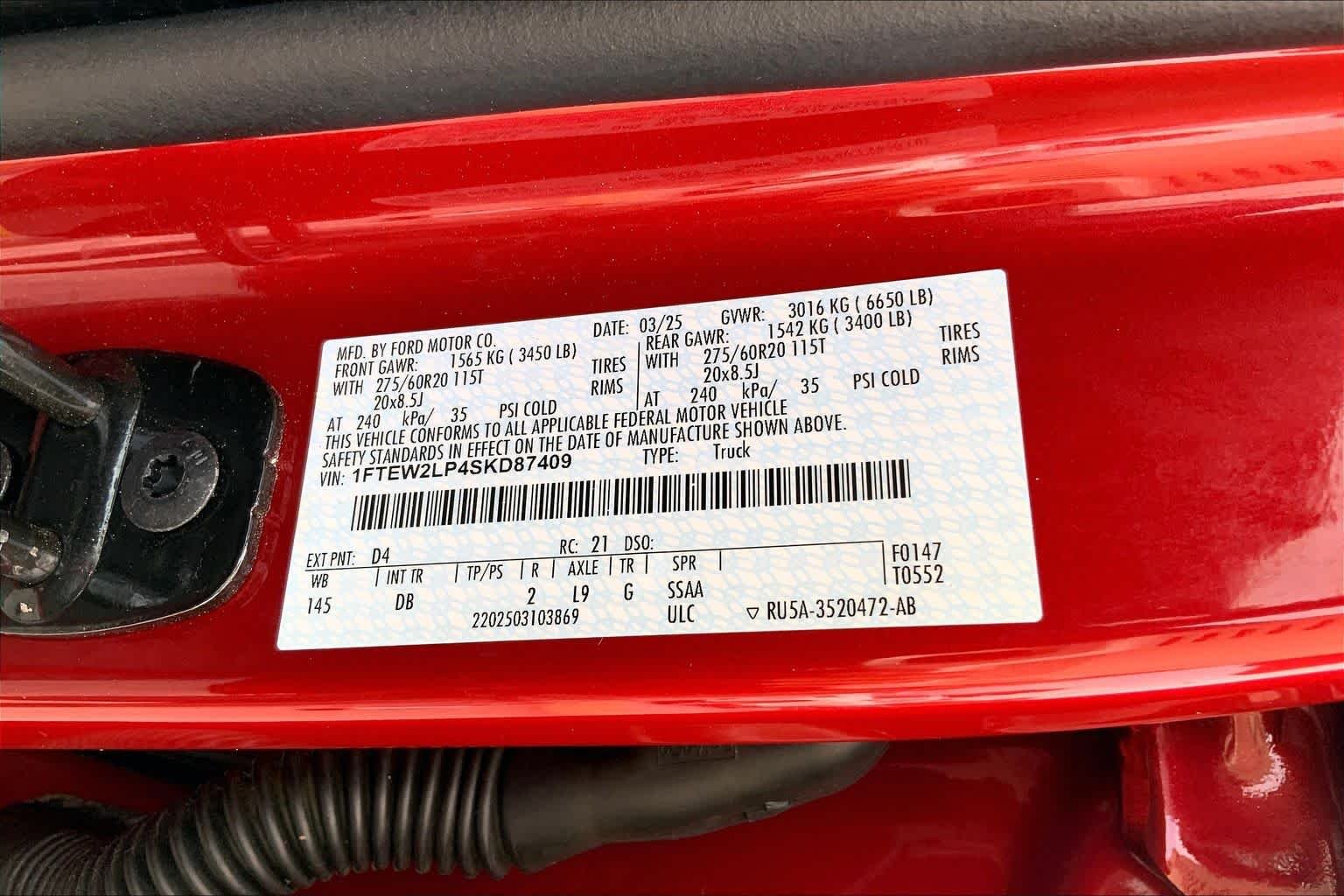 Used 2025 Rapid Red Metallic Tinted Clearcoat Ford STX image 29