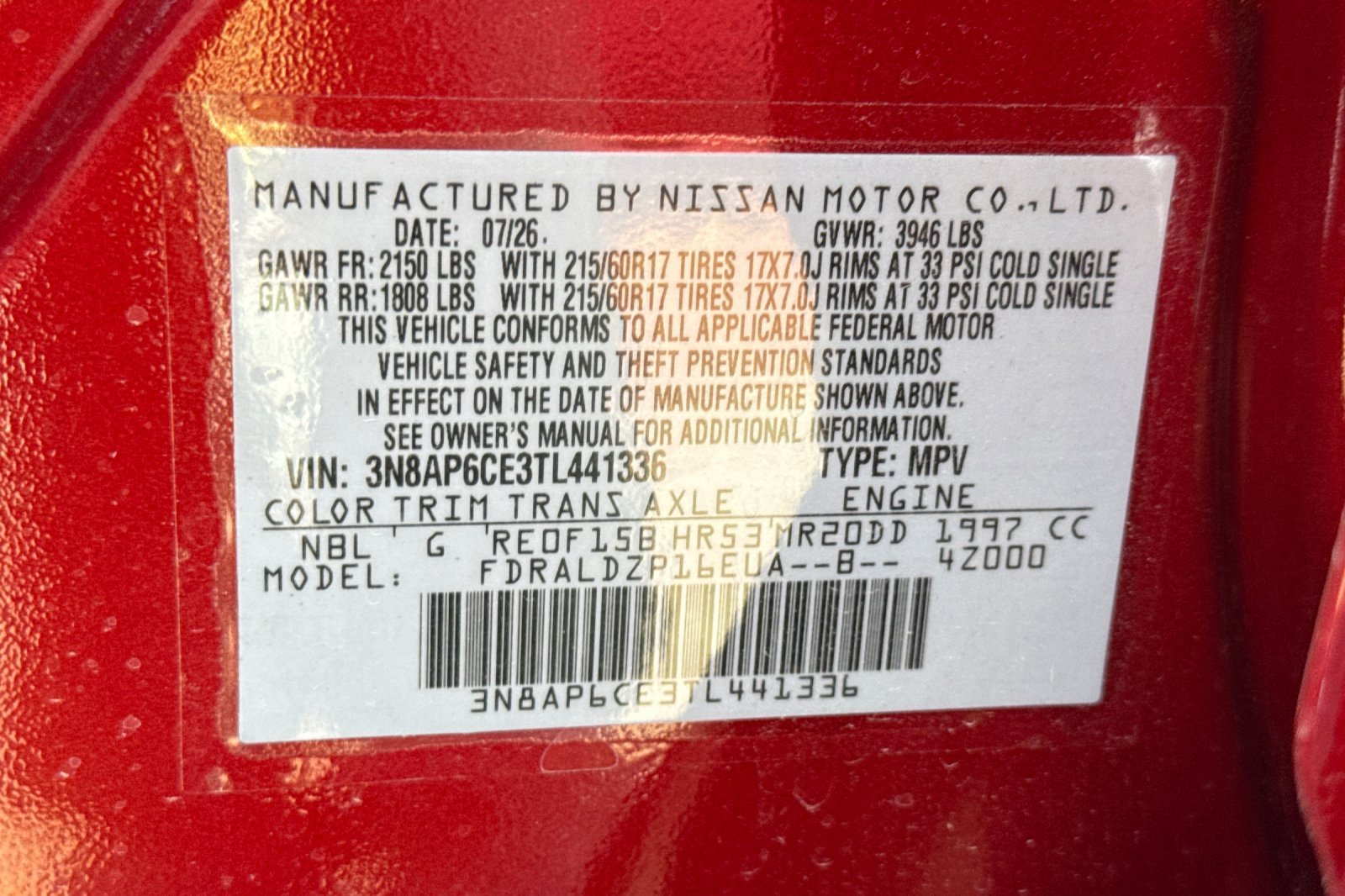 New 2026 Scarlet Ember Tintcoat Nissan SV image 24