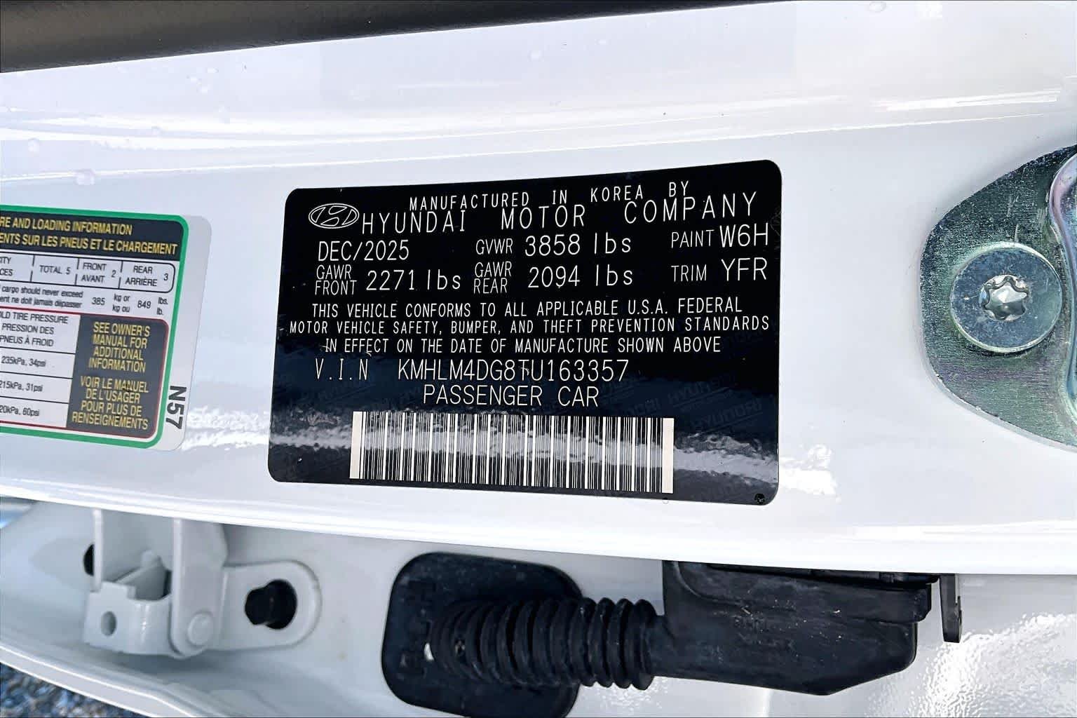 Used 2026 Serenity White Hyundai SEL Sport image 33