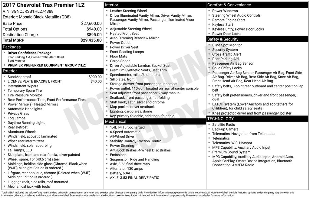 Used 2017 Black Metallic Chevrolet Premier image 6