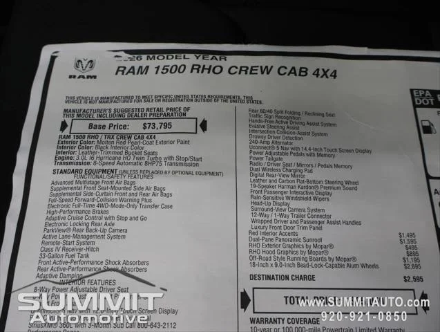 New 2026 Molten Red Pearl-Coat Exterior Paint RAM RHO image 47