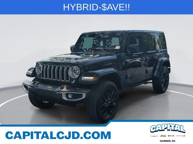 Used 2025 Black Jeep Sahara 4xe image 1