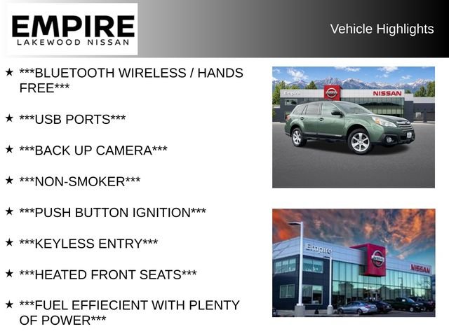 Used 2014 Subaru Outback 2.5i Premium with VIN 4S4BRBCC4E3325901 for sale in Lakewood, CO