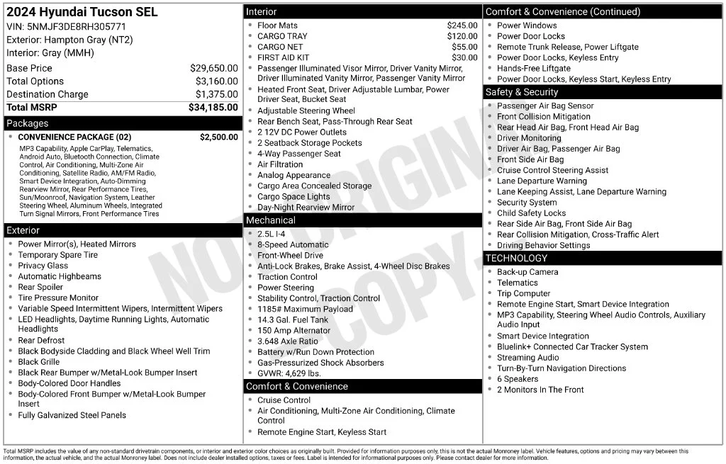 Used 2024 Gray Hyundai SEL image 2