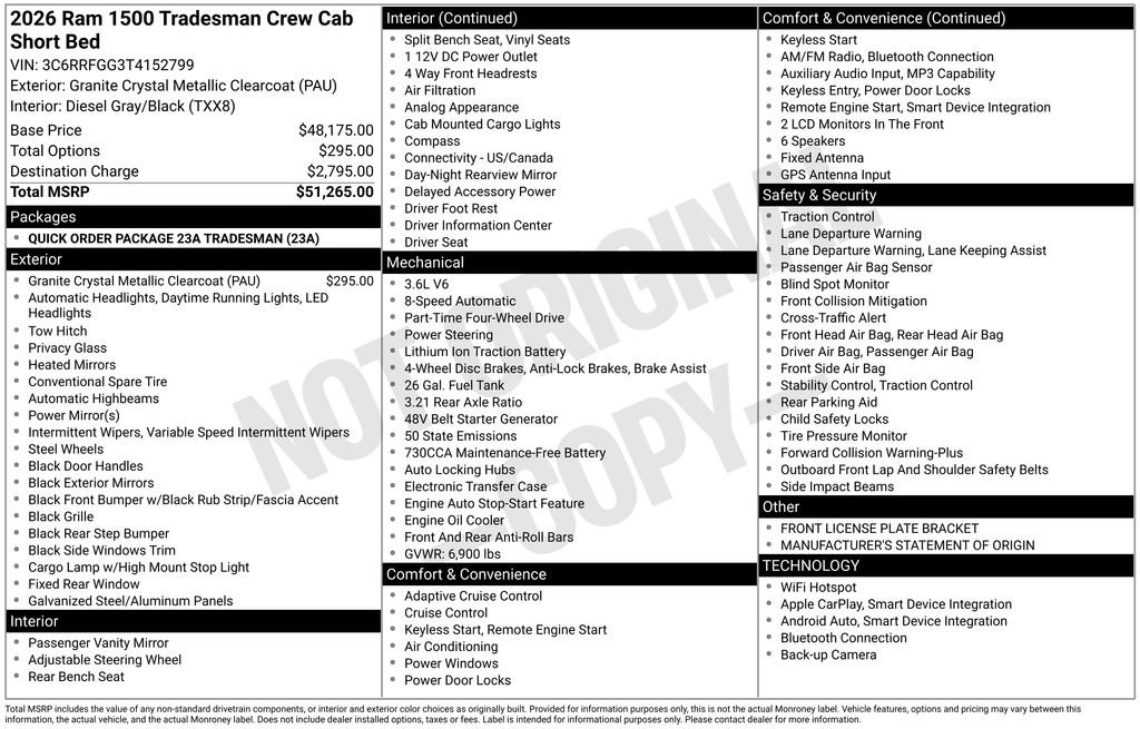 New 2026 Granite Crystal Metallic Clearcoat RAM TRADESMAN image 35