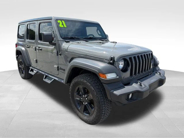 Used 2021 Gray Jeep Unlimited Sport Altitude image 1