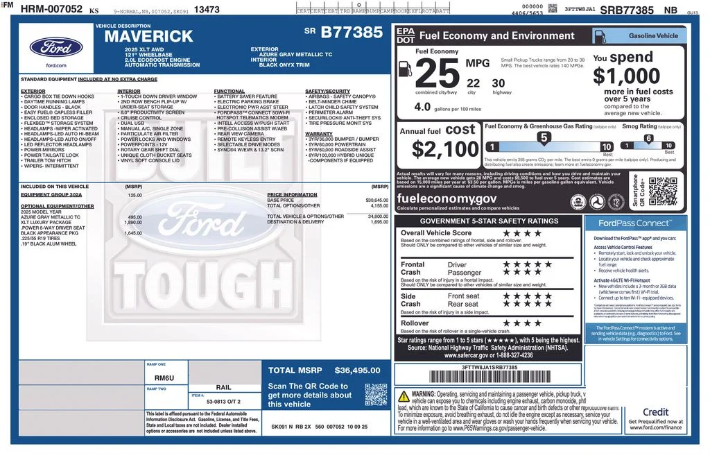 Certified Used 2025 Azure Gray Metallic Ford XLT image 31