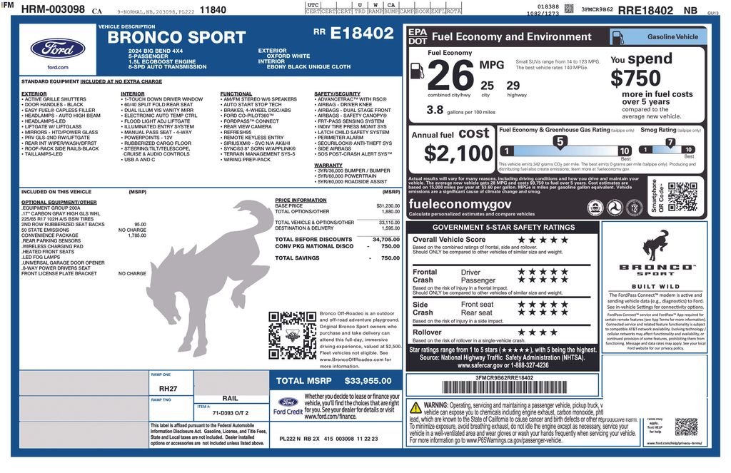 Certified Used 2024 White Ford Big Bend image 3