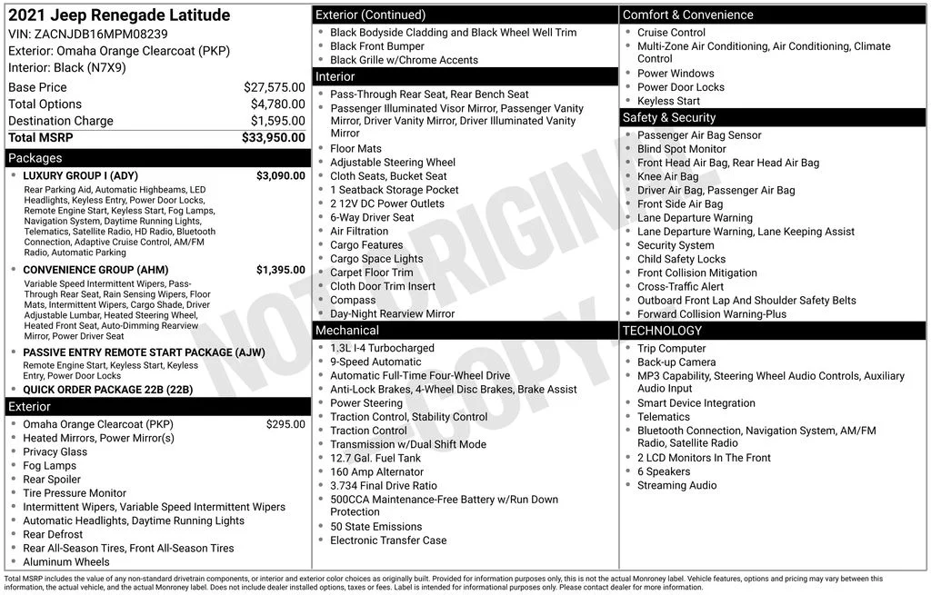 Used 2021 Orange Jeep Latitude image 6