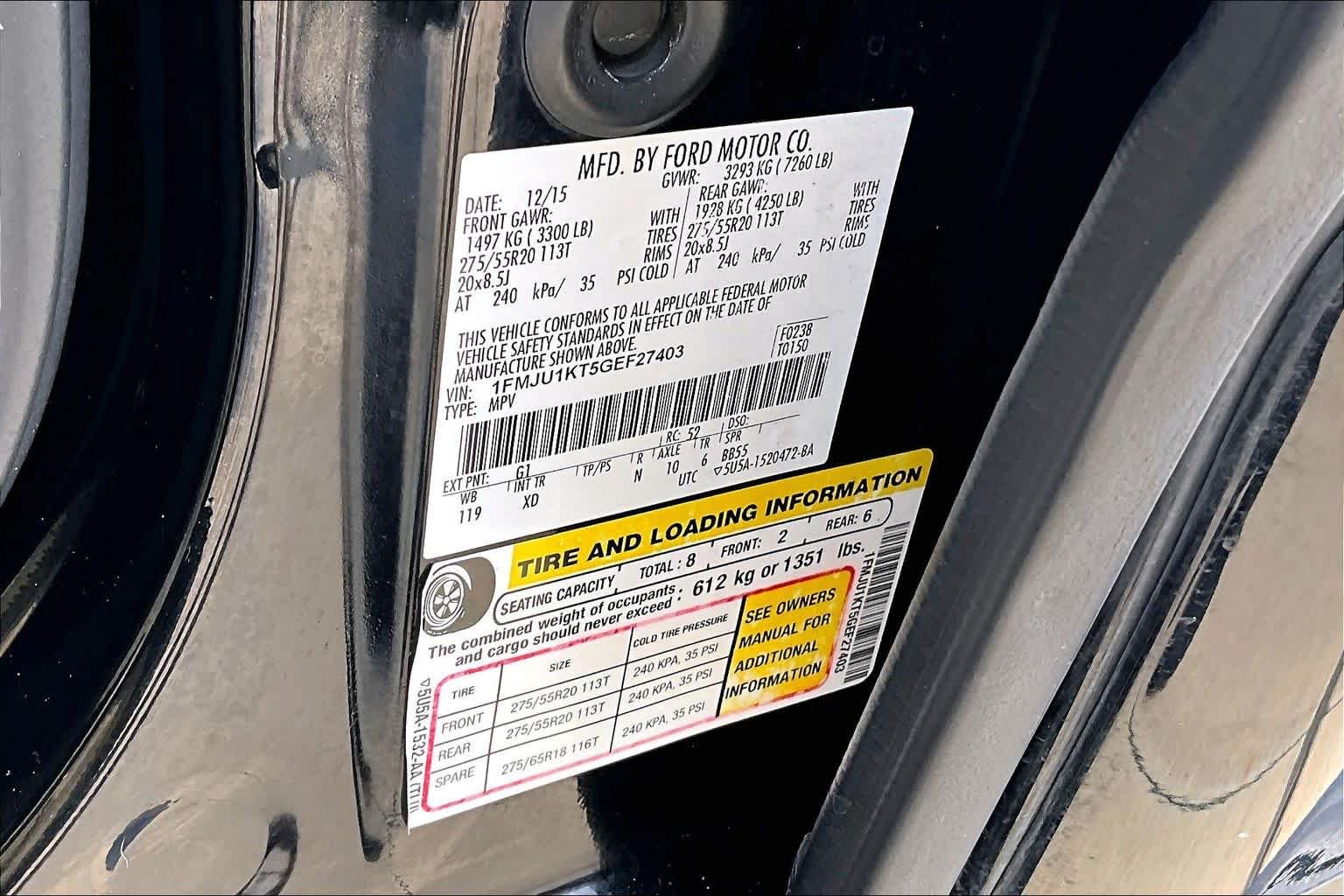 Used 2016 Shadow Black Ford Limited image 34