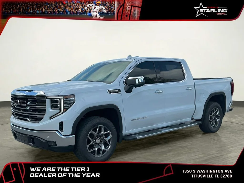 New 2026 Glacier White Tricoat GMC SLT image 1