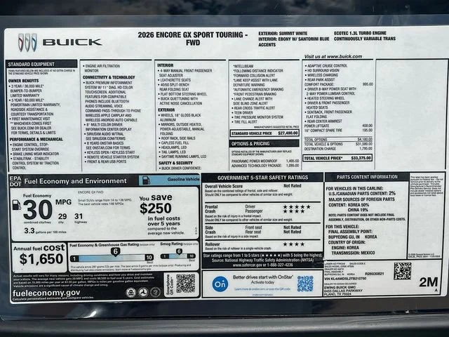 New 2026 Summit White Buick Sport Touring image 21