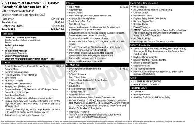Used 2021 Blue Chevrolet Custom image 7