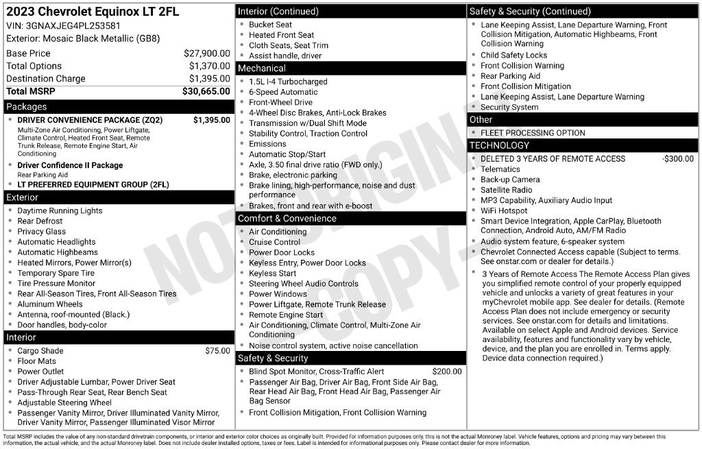 Used 2023 Black Chevrolet LT image 2