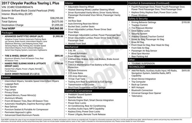 Used 2017 Black Chrysler Touring L Plus image 2