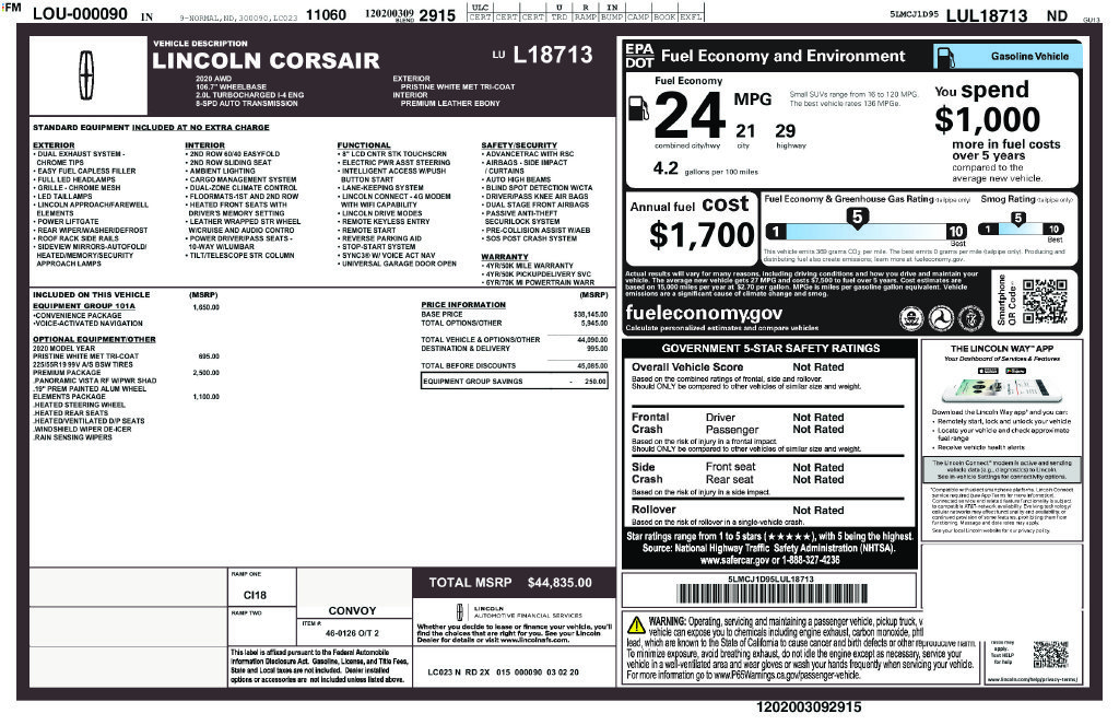 Used 2020 White Lincoln Standard image 26