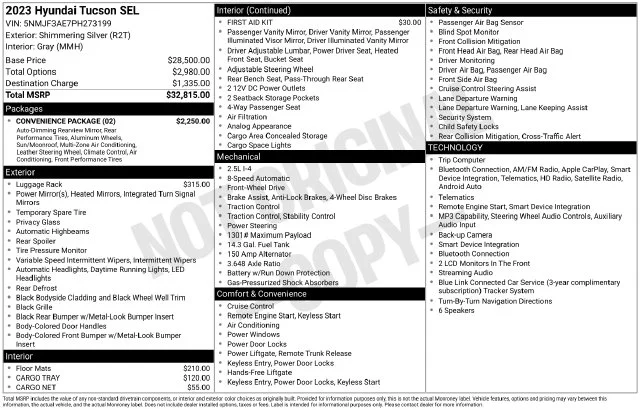 Used 2023 Silver Hyundai SEL image 6