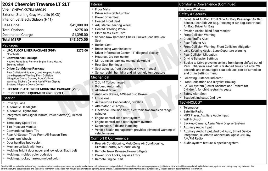 Certified Used 2024 Sterling Gray Metallic Chevrolet LT image 2