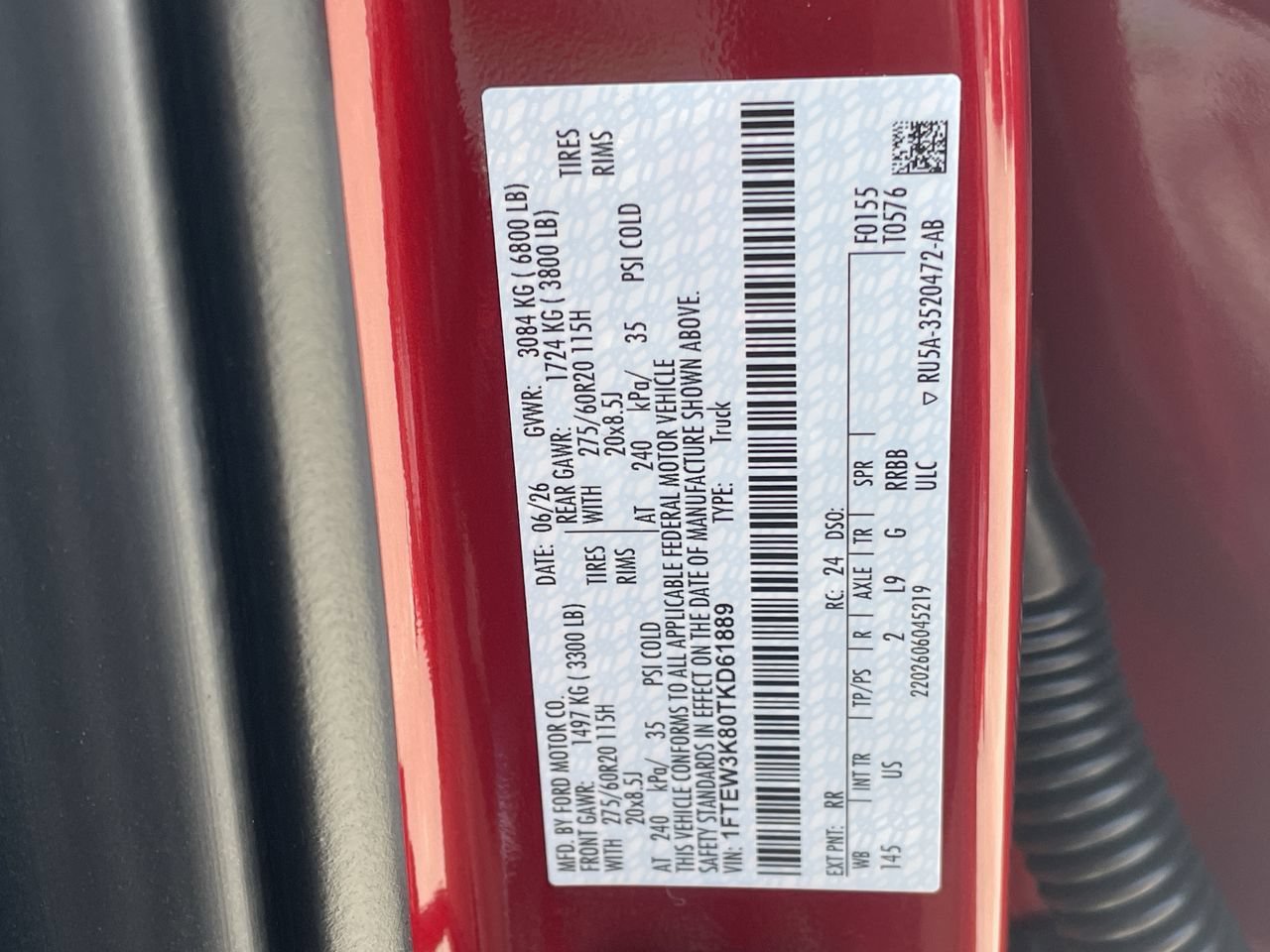 New 2026 Ruby Red Metallic Tinted Clearcoat Ford XLT image 33
