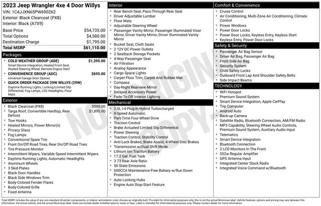 Used 2023 Black Jeep Willys 4xe image 18