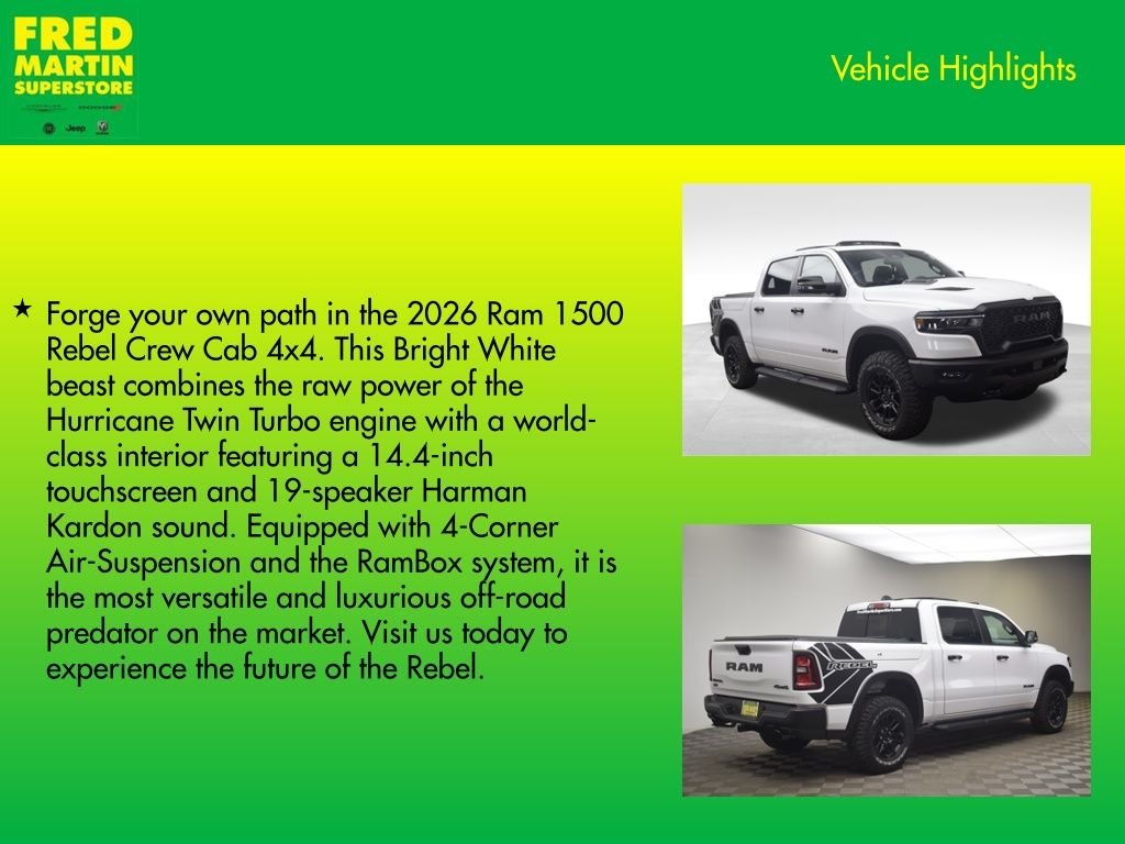 New 2026 Bright White Clear-Coat Exterior Paint RAM Rebel image 8
