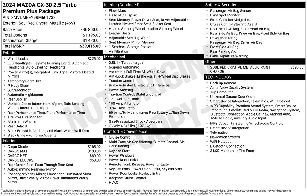 Certified Used 2024 Red Mazda 2.5 Turbo Premium Plus Package w/Premium Plus Package image 26