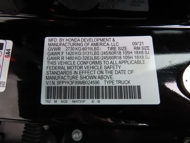 2021 Honda Ridgeline Black Edition - Photo 29