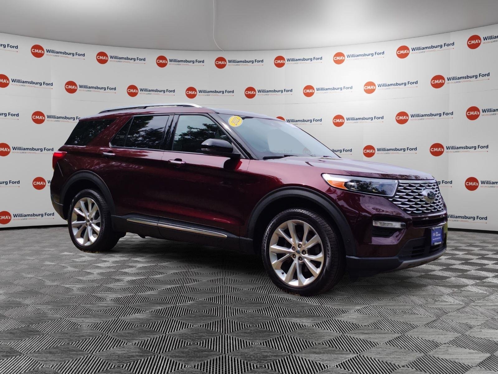 Used 2022 Burgundy Velvet Metallic Tinted Clearcoat Ford Platinum image 7