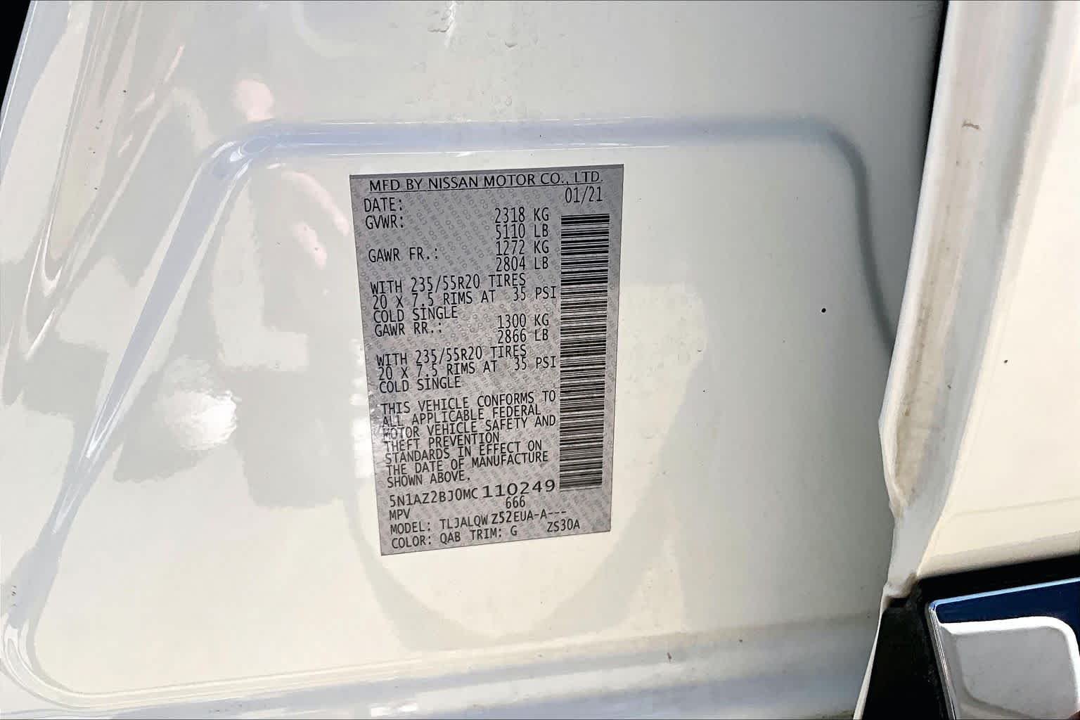 Used 2021 Pearl White Tricoat Nissan SV image 37