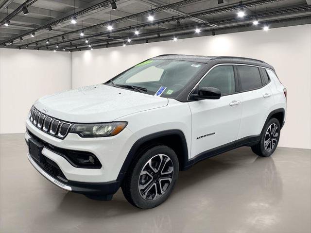 Used 2022 Bright White Clearcoat Jeep Limited image 3