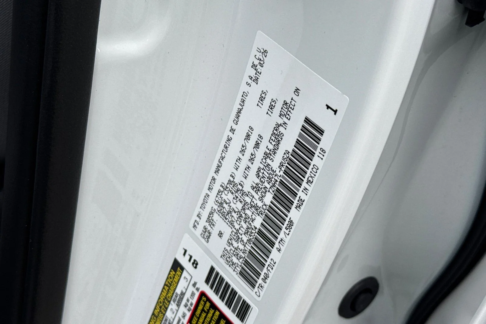New 2026 White Toyota TRD Off Road image 32