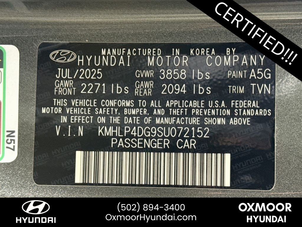Certified Used 2025 Amazon Gray Hyundai Limited image 33