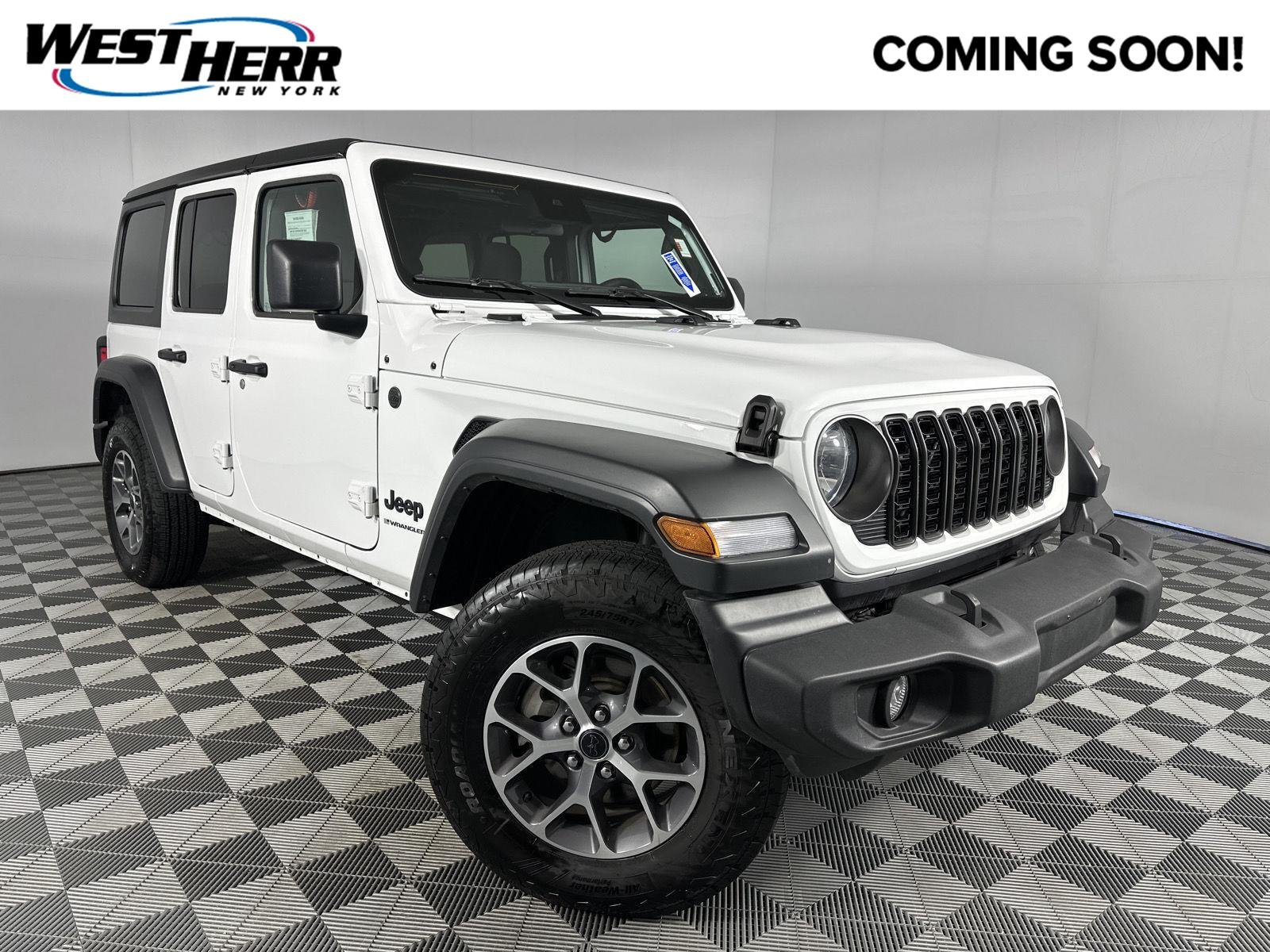 Used 2024 Bright White Clearcoat Jeep Sport S image 1