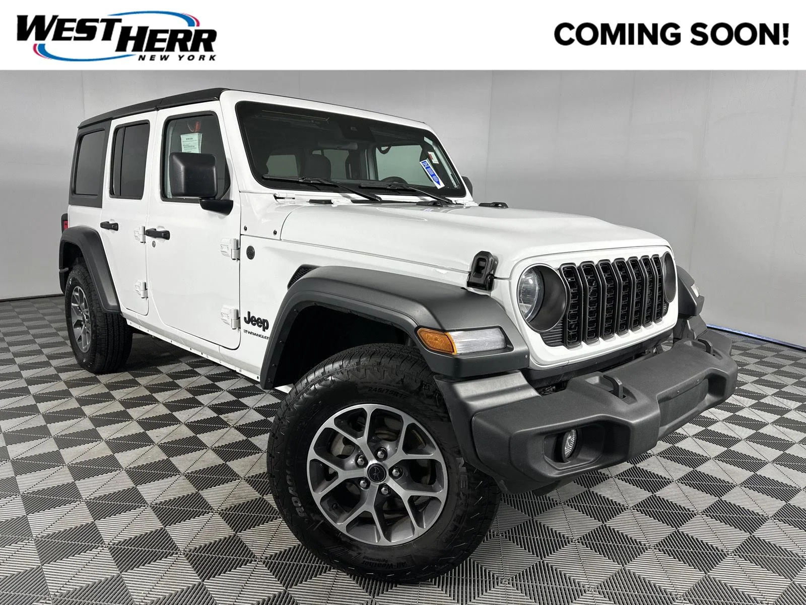 Used 2024 Bright White Clearcoat Jeep Sport S image 1