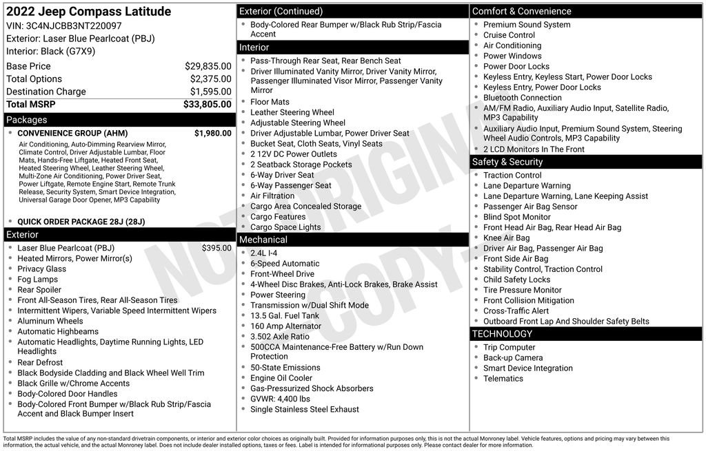 Used 2022 Blue Jeep Latitude image 1
