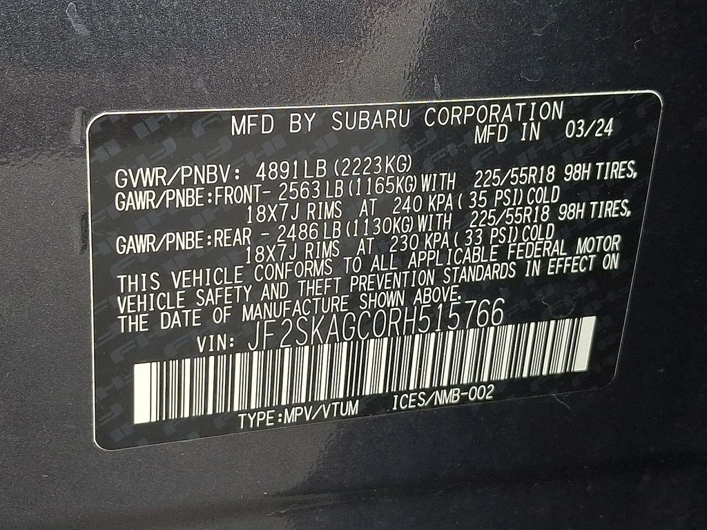 Used 2024 Gray Subaru Sport image 28