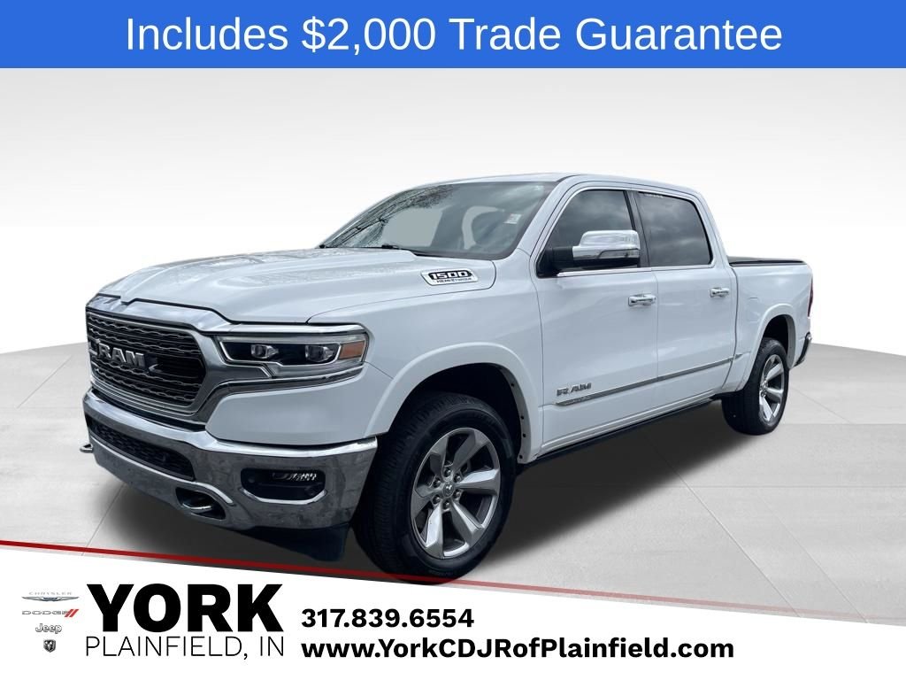 White 2021 RAM 1500 Limited Crew Cab 4WD Pickup Truck Four-Wheel Drive 8-Speed Automatic